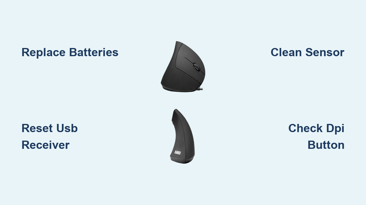 Anker Ergonomic Mouse Red Light Blinking Fix